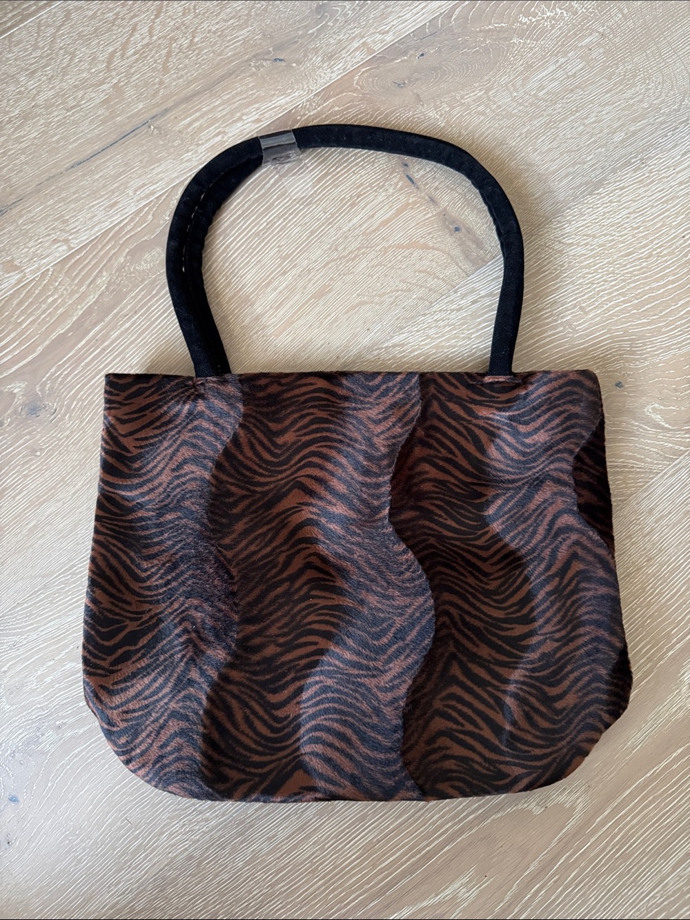 Brown Zebra-Print Shoulder Bag - Women's Tote